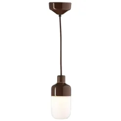 Ohm 100/215 taklampa IP44 E27 brun/matt opal