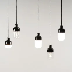 Ohm 100/215 taklampa IP44 E27 svart/klarglas