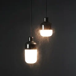 Ohm 100/215 taklampa IP44 E27 svart/matt opal