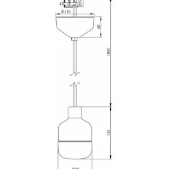 Ohm 100/155 taklampa IP44 G9 brun/matt opal