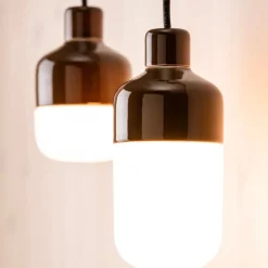 Ohm 100/155 taklampa IP44 G9 brun/matt opal