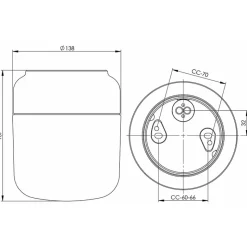 Ohm 140/170 tak-/vägglampa IP44 E27 brun/klarglas