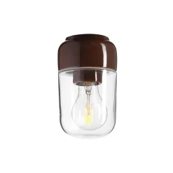 Ohm 100/170 tak-/vägglampa IP44 E27 brun/klarglas