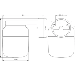 Ohm 140/205 vägglampa IP44 E27 brun/klarglas
