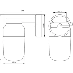 Ohm 100/210 vägglampa IP44 E27 brun/klarglas
