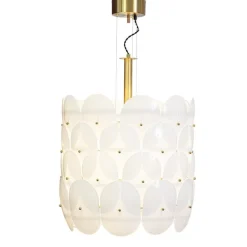 Omlott taklampa Ø50cm mässing/vit