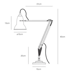 Original 1227 Brass bordslampa Jet Black