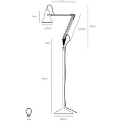 Original 1227 golvlampa Jet Black