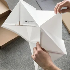 Paper cube bordslampa white
