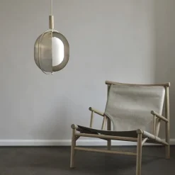 Pearl taklampa brass