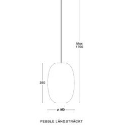 Pebble hög taklampa oxblodsrött glas