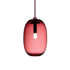 Pebble hög taklampa oxblodsrött glas