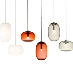 Pebble hög taklampa varmgrått glas