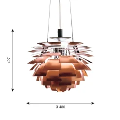 PH Artichoke Ø480 taklampa copper V4