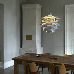 PH Artichoke Ø600 Taklampa Dusty Blue/brass V4