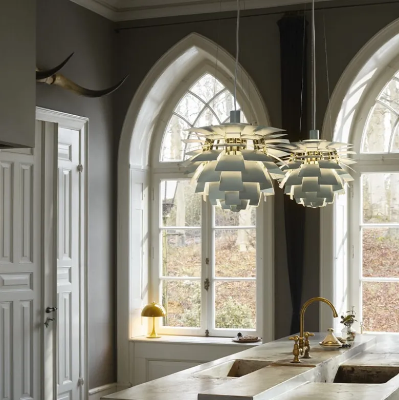 PH Artichoke Ø480 Taklampa Dusty Green/brass V4
