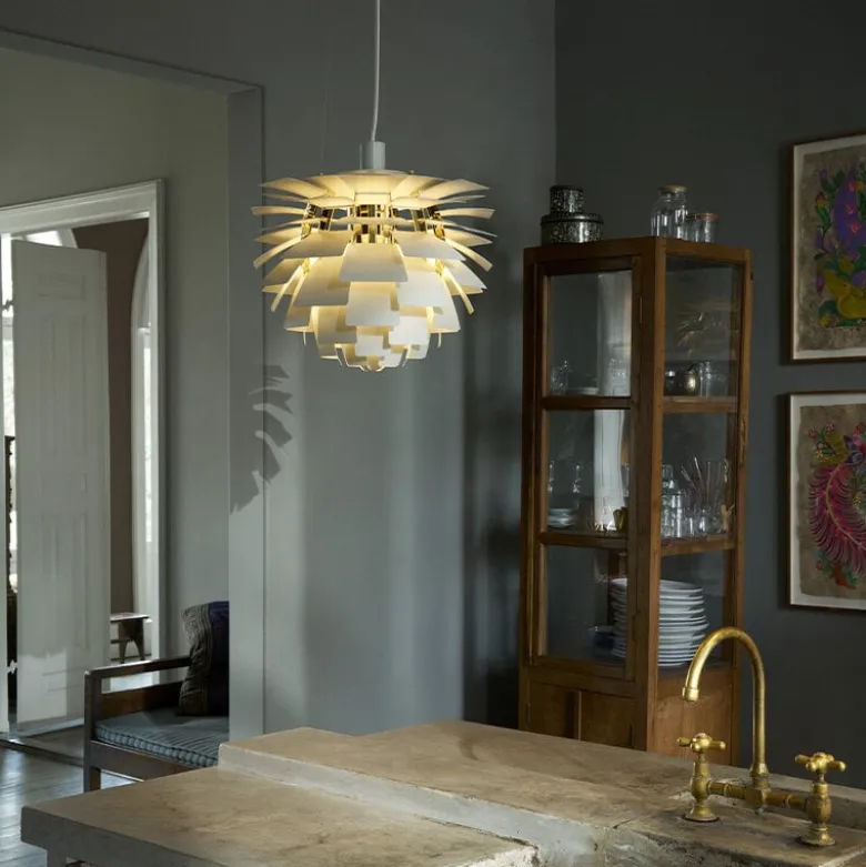 PH Artichoke Ø480 Taklampa Dusty Green/brass V4