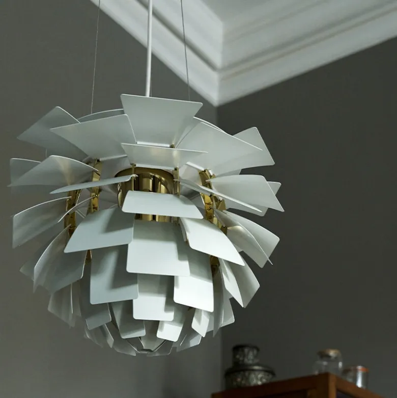 PH Artichoke Ø480 Taklampa Dusty Green/brass V4