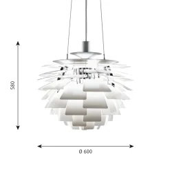 PH Artichoke Ø600 taklampa white V4