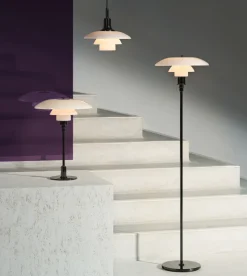 PH 3½-2½ Bordslampa glass/black metalised