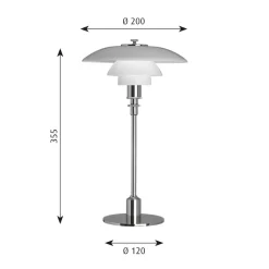 PH 2/1 Bordslampa glass/chrome