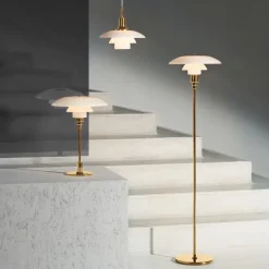 PH 2/1 Bordslampa glass/metalised brass