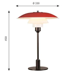 PH 3½-2½ Bordslampa red/brown brass