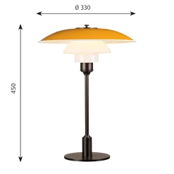 PH 3½-2½ Bordslampa yellow/brown brass