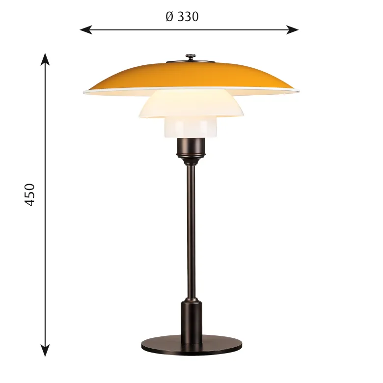 PH 3½-2½ Bordslampa yellow/brown brass