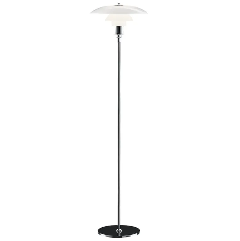 PH 3½-2½ Golvlampa glass/chrome