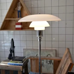 PH 3½-2½ Golvlampa glass/chrome