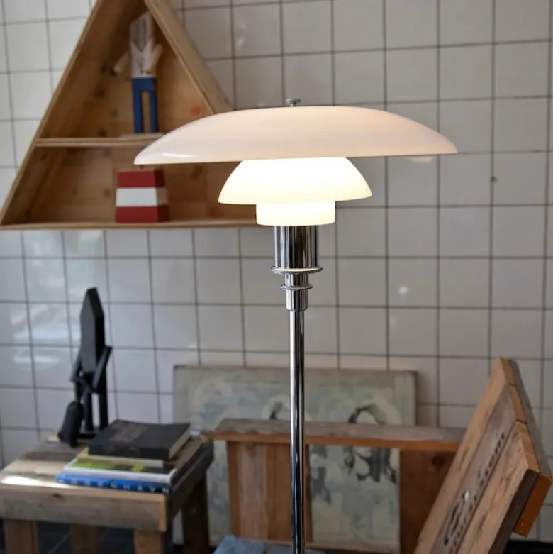 PH 3½-2½ Golvlampa glass/chrome