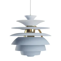 PH Snowball taklampa Dusty blue/brass