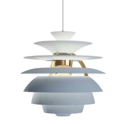 PH Snowball taklampa Dusty blue/brass