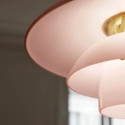 PH 3½-3 taklampa pale rose/brass