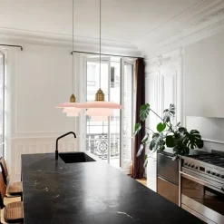 PH 3½-3 taklampa pale rose/brass