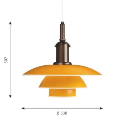 PH 3½-3 Taklampa yellow/silkesmatt brown, copper