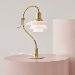 PH 2/2 the Question Mark bordslampa pale rose/brass