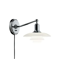 PH 2/1 Vägglampa glass/chrome