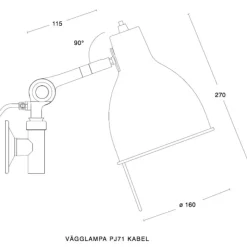 PJ71 vägglampa kabel oxblod