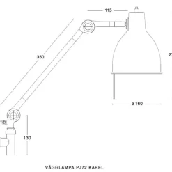 PJ72 vägglampa kabel vit
