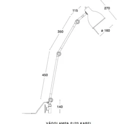 PJ70 vägglampa kabel vit