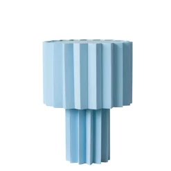 Plissé bordslampa pale blue