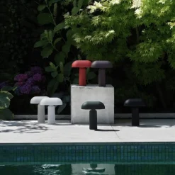 Porta portabel bordslampa brun