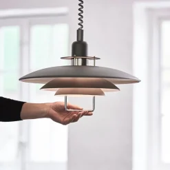Primus II Ø43 taklampa med hiss grå struktur