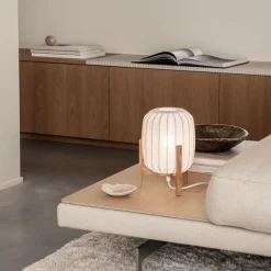 Prisma Mini bordslampa ek/vit