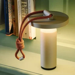 Quasar portabel bordslampa grå