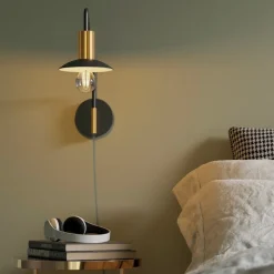 Quinn vägglampa kort Matt svart