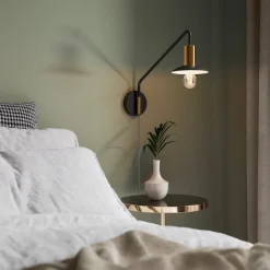 Quinn vägglampa kort Matt svart