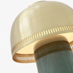 Raku SH8 portabla bordslampa blue green & brass